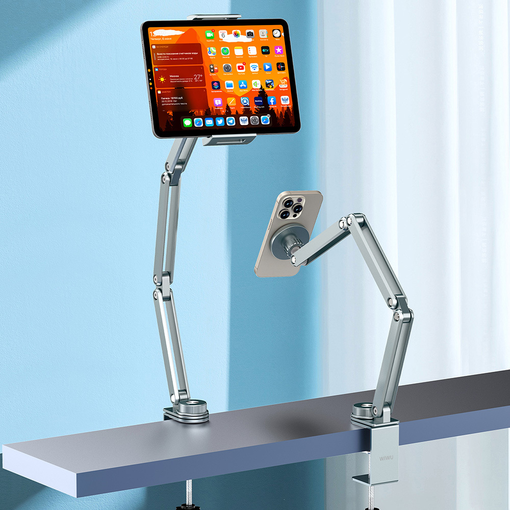 Wiwu Wi-ZM001 360° Rotatable Metal Phone and Tablet Holder with Adjustable Rotating Head - Image 4